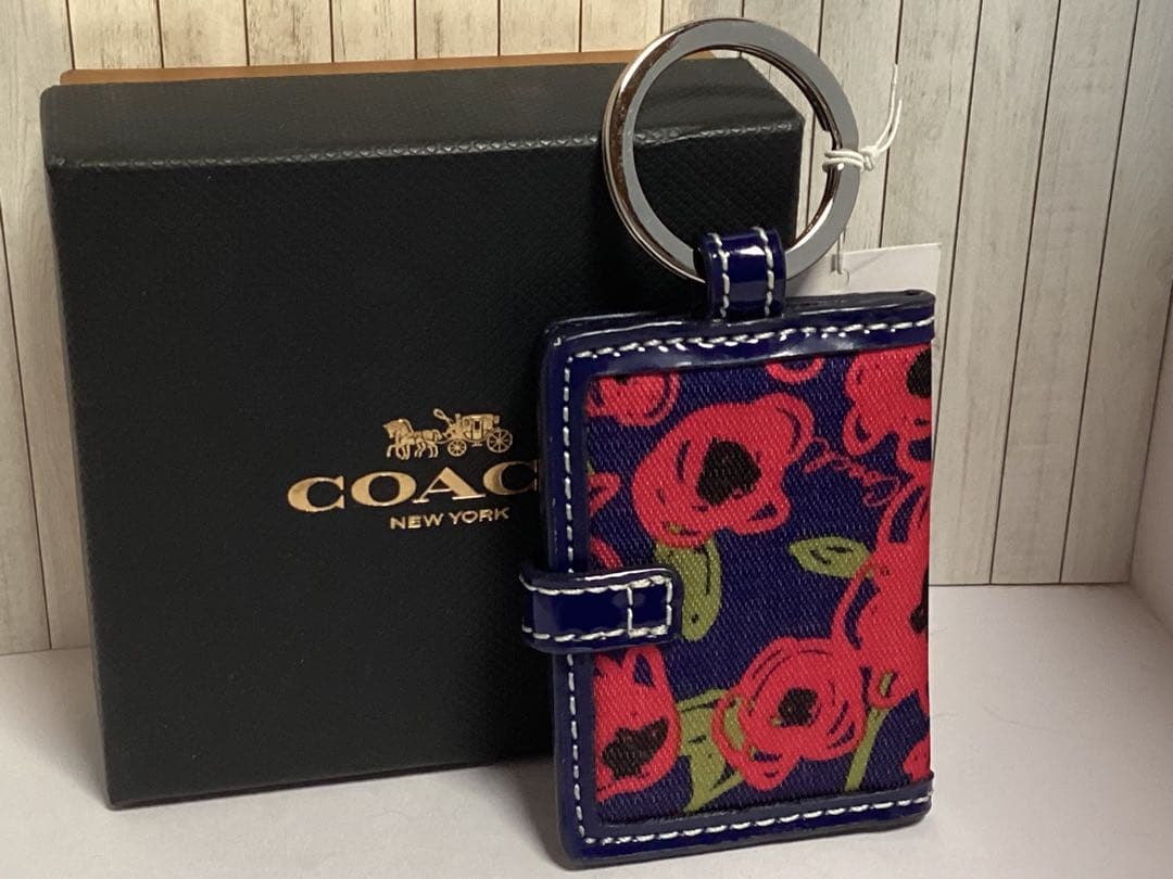 未使用タグ付コーチCOACH POP 写真手帳キーリング付きフォトフレーム本物