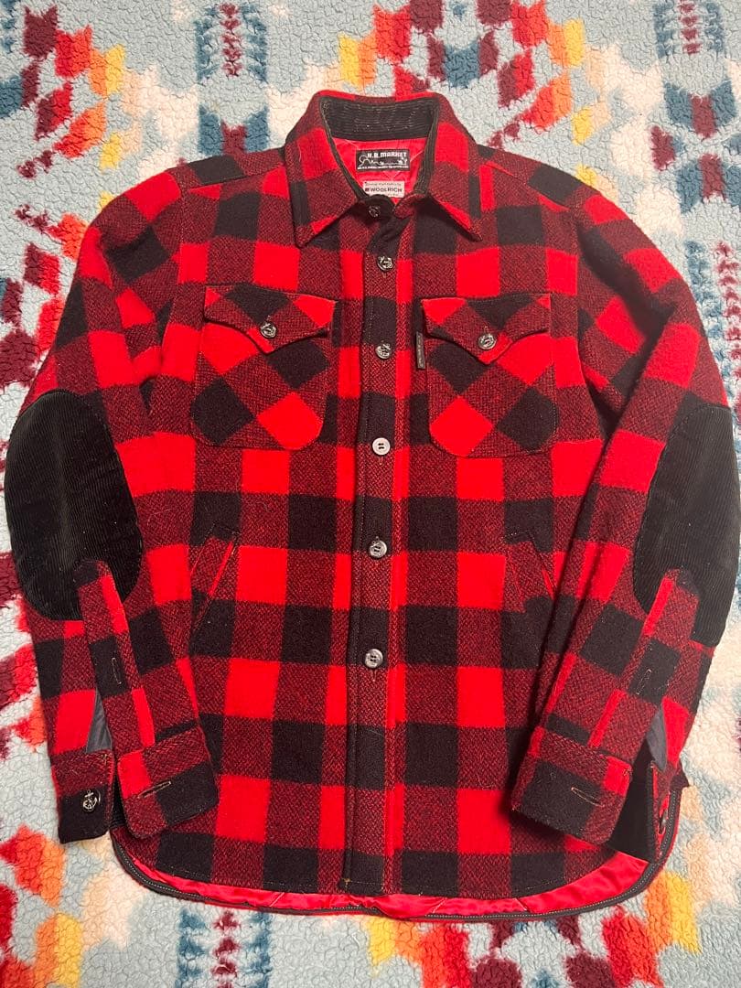 ハリウッドランチマーケット ウールリッチ CPO 中綿 赤/黒 3 - メルカリ