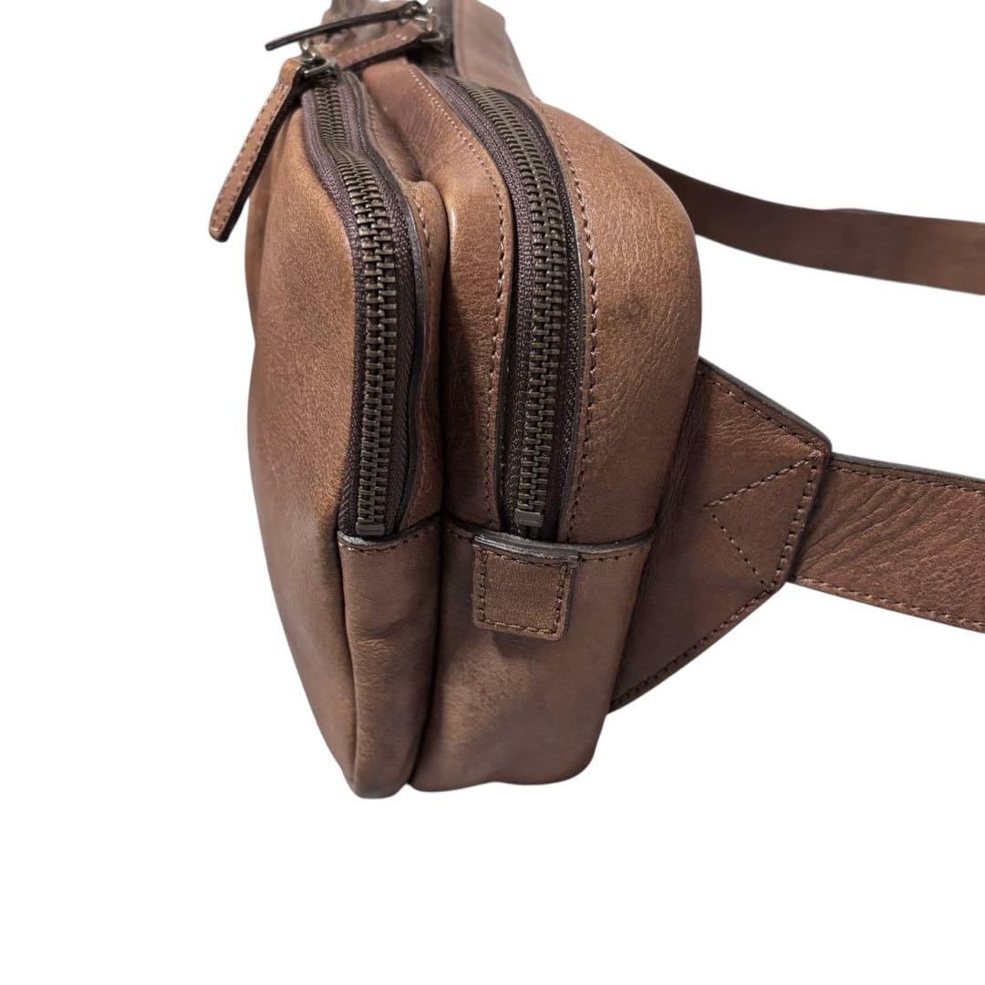 【極美品】土屋鞄 ビークル トリジップ ボディバッグ ブラウン メンズ