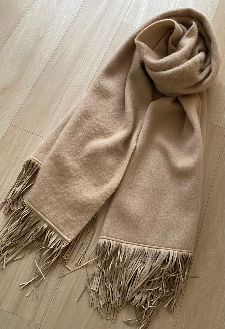 アソースメレ ASAUCE MELER ベージュ ストール フリンジ素材違い