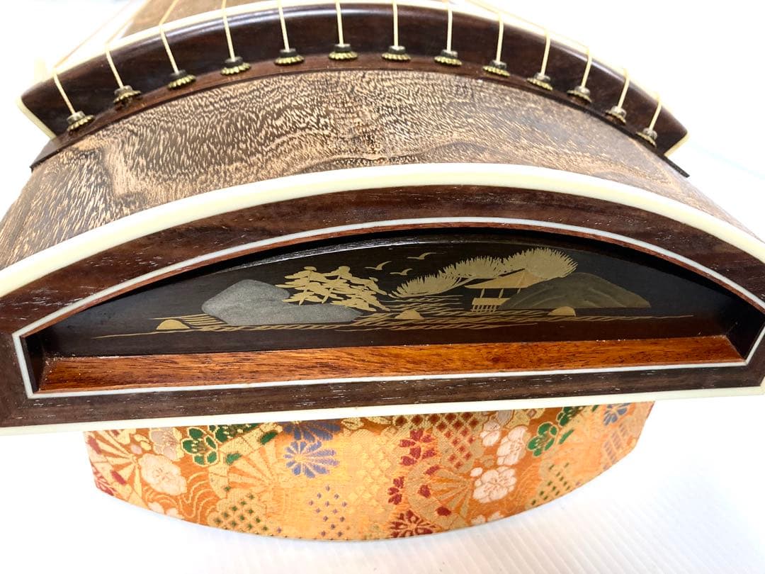 ◆和琴◆13弦 琴 クルムラ楽器 全長188cm 琴柱／口前カバー／丸袋付 中古
