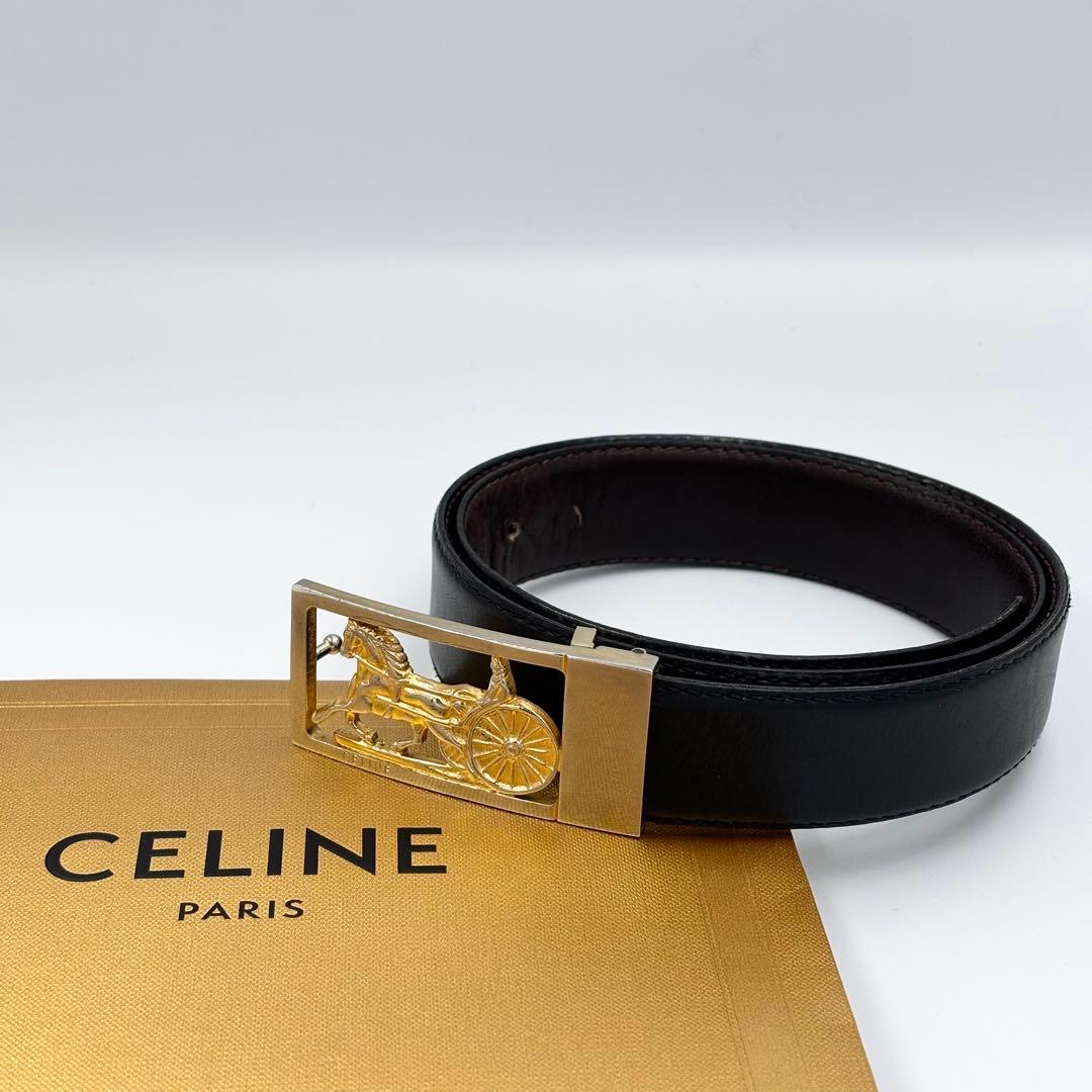CELINE オールドセリーヌ 馬車金具 バックル レザーベルト