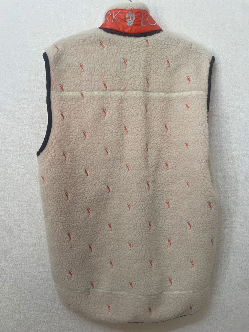 MARK&LONA マークアンドロナ ボアベスト 刺繍 ガイコツ総柄 セット