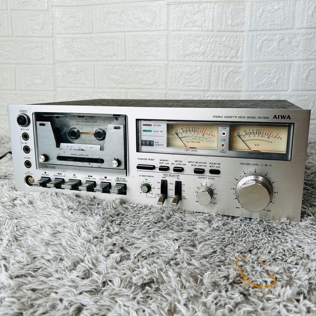希少 AIWA アイワ AD-7500 カセットデッキ 昭和 レトロ 現状品