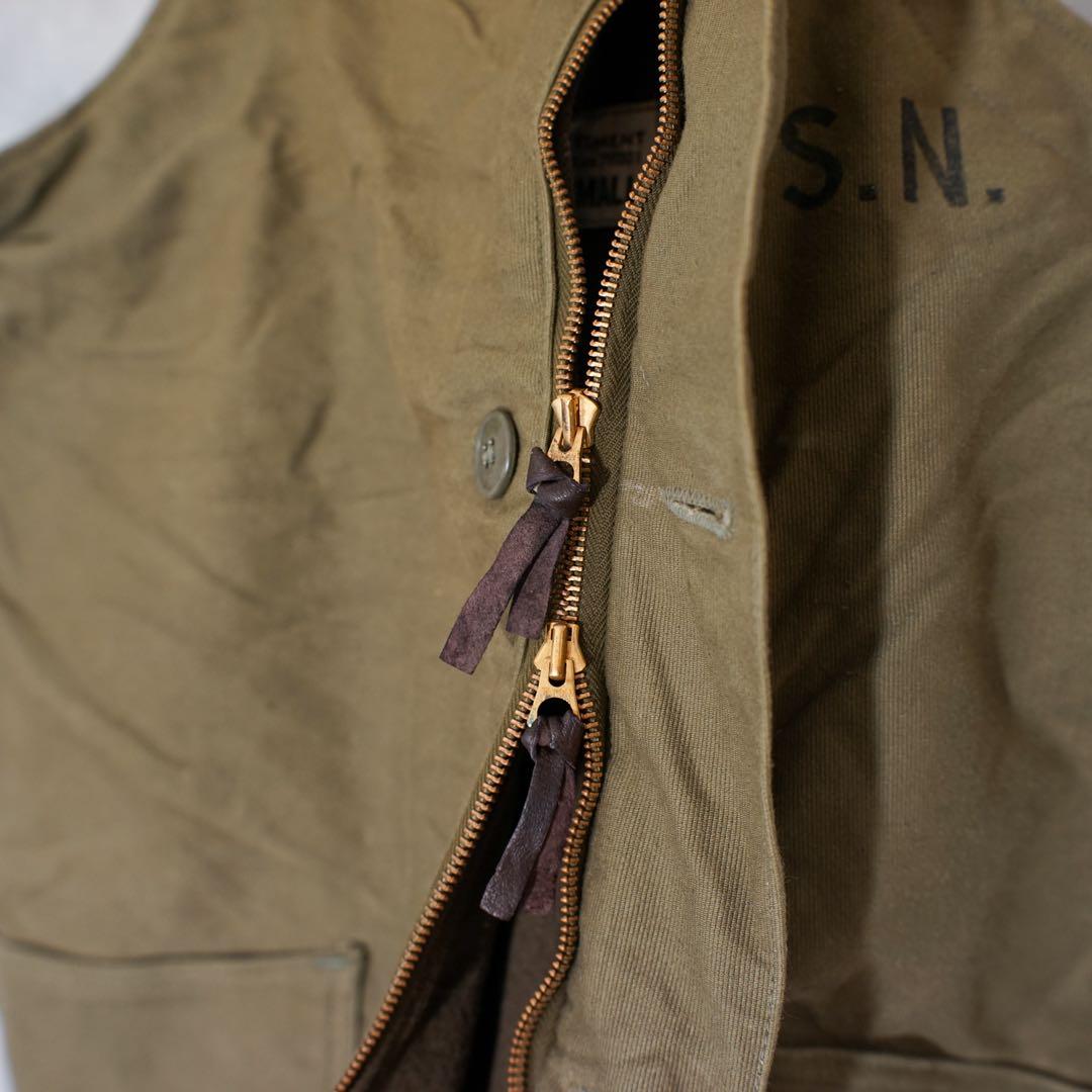 米軍実物N-1デッキパンツ U.S.N.オーバーオール オリーブドラブ L相当