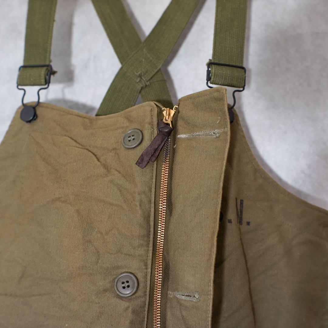 米軍実物N-1デッキパンツ U.S.N.オーバーオール オリーブドラブ L相当