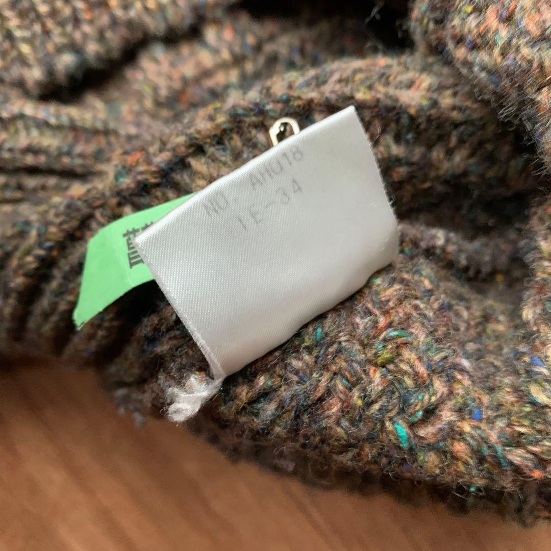 80s ラコステ ウール シルク混 ミックスヤーン ケーブルニット セーター