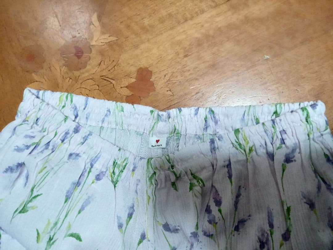 ◎新品 Narue ナルエー 高島ちぢみ パジャマ フリル ラベンダーパープル系