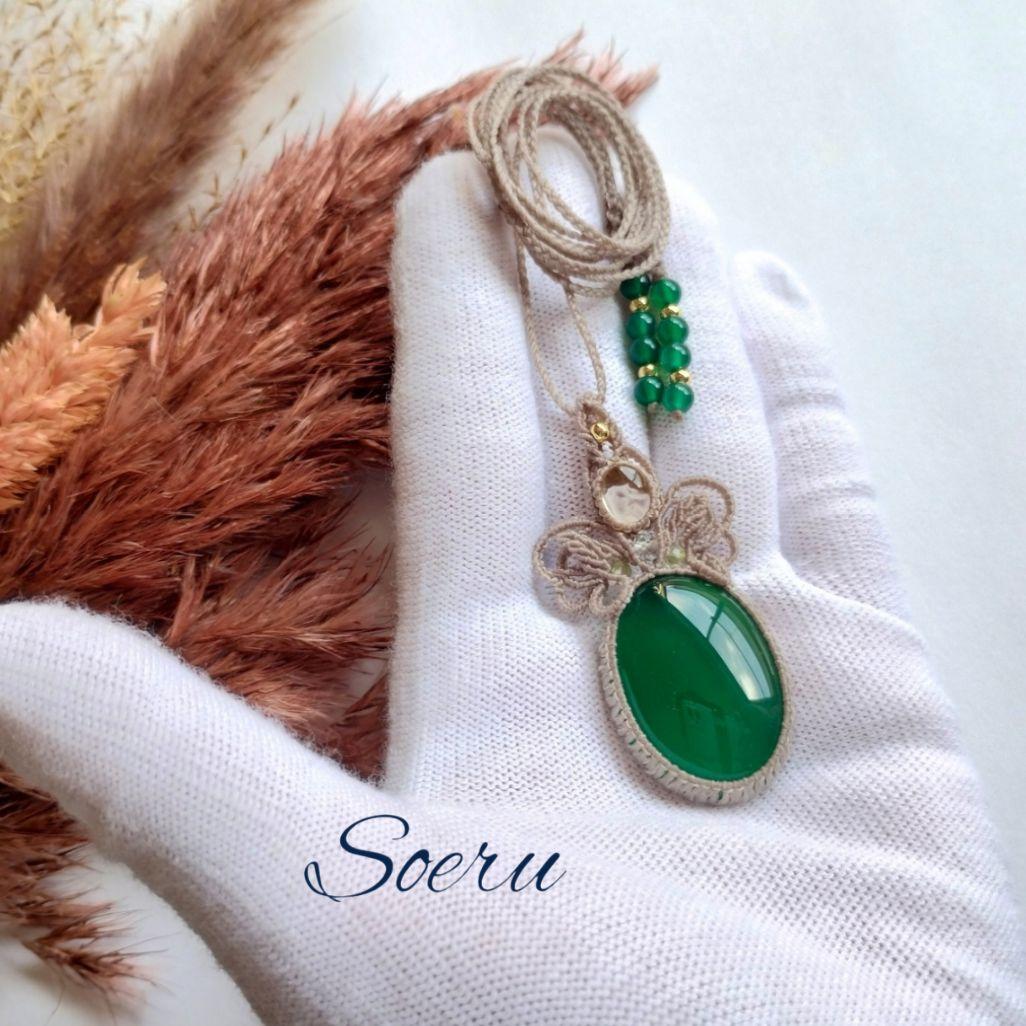 【ちーさん】ラピスラズリ＆ブルートパーズのマクラメ編みネックレス他