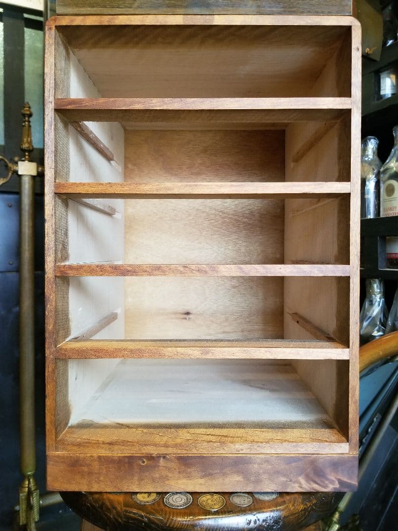 1960's 北欧モダン オーク 良杢 古金具 組木細工 小引き出し 5段