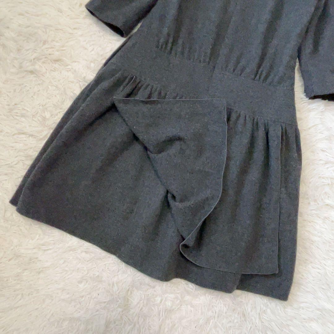 二重ふんわり✨FOXEY フォクシー　ワンピース　ヘリンボン グレー 40