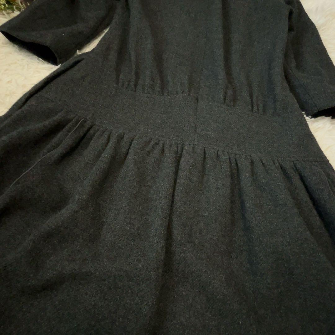 二重ふんわり✨FOXEY フォクシー　ワンピース　ヘリンボン グレー 40