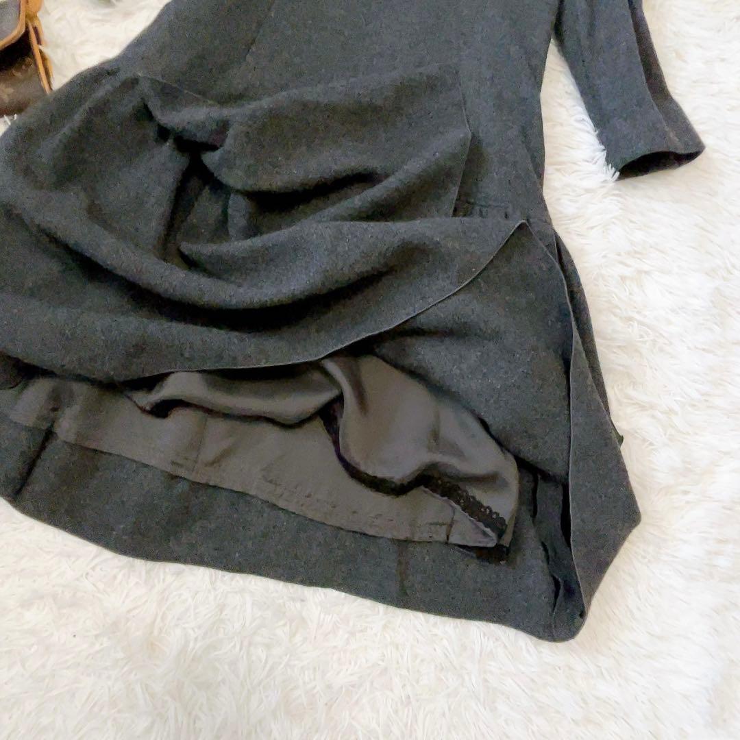 二重ふんわり✨FOXEY フォクシー　ワンピース　ヘリンボン グレー 40