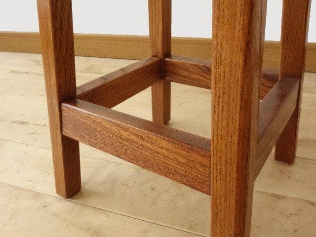 北海道手作り家具　ケヤキ（欅）材　スツールC　座面一枚板