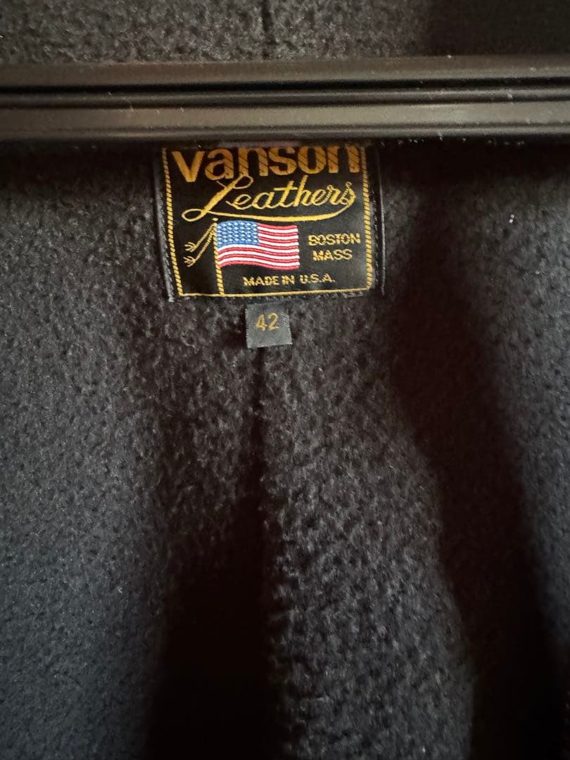 VANSON バンソン B 黒 42シングルライダース 革ジャン