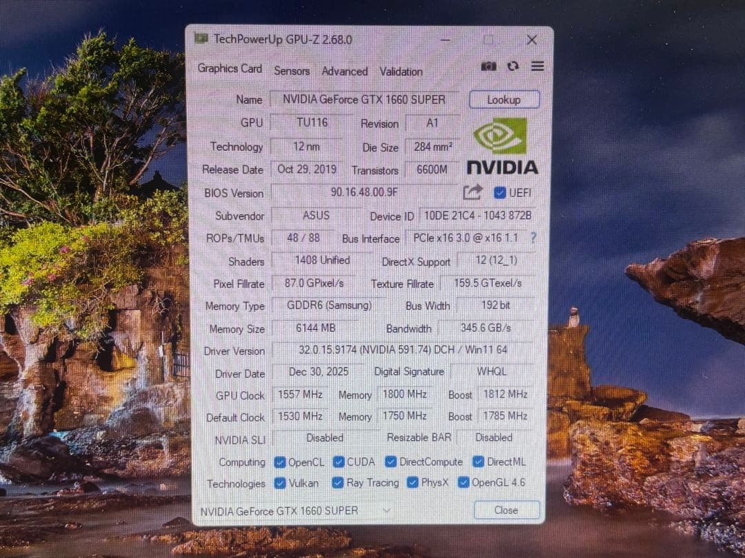 K*A様 ASUS GTX1660 Super 6GB OC