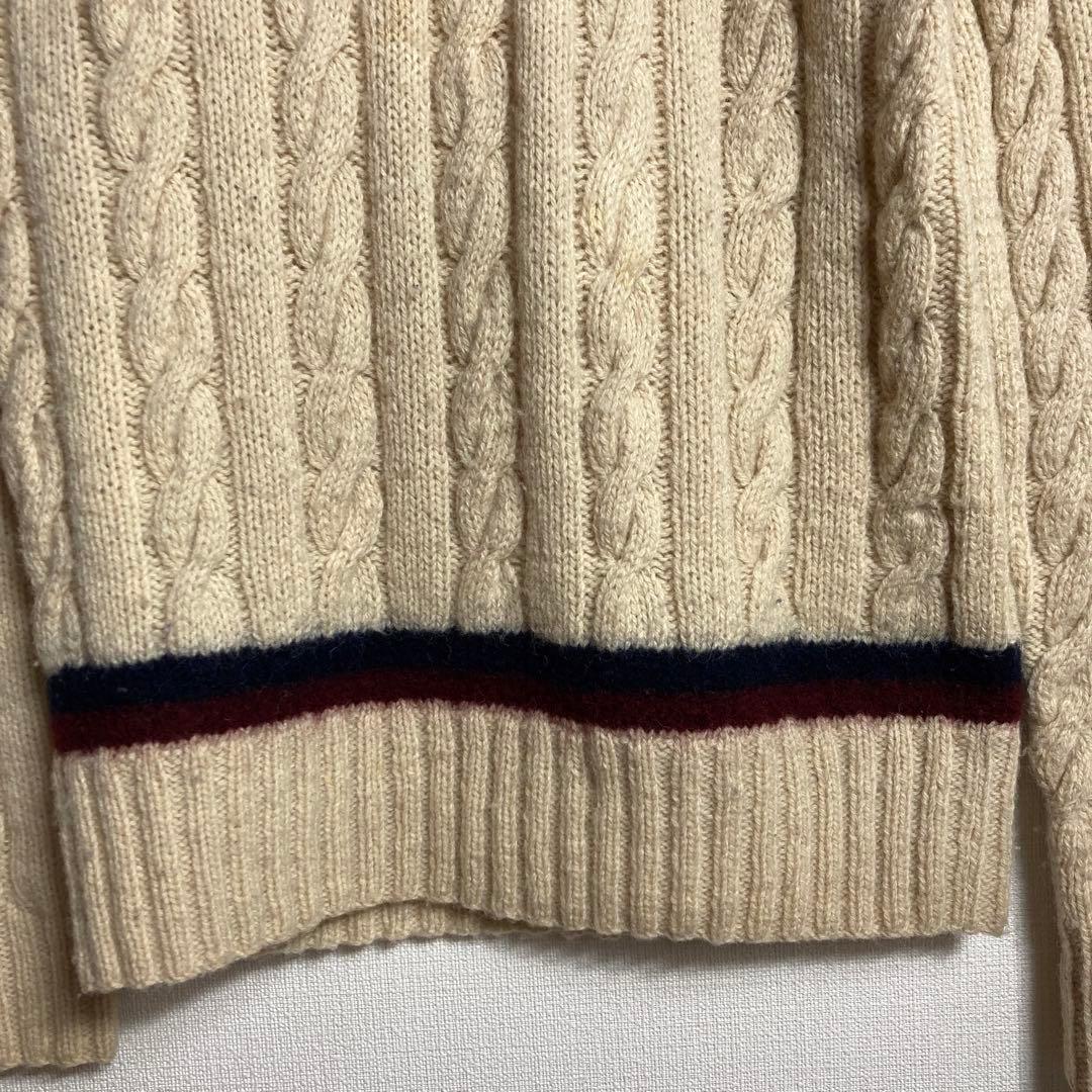 【Lサイズ】ラルフローレン　チルデンニット　ウールセーター　HANDKNIT.