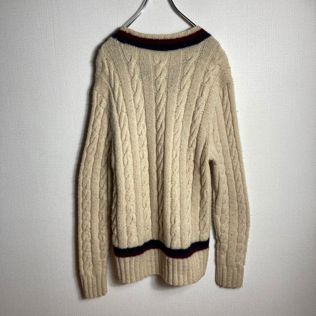 【Lサイズ】ラルフローレン　チルデンニット　ウールセーター　HANDKNIT.
