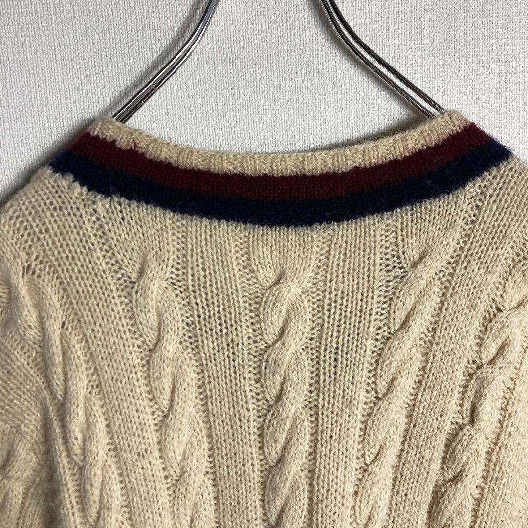 【Lサイズ】ラルフローレン　チルデンニット　ウールセーター　HANDKNIT.