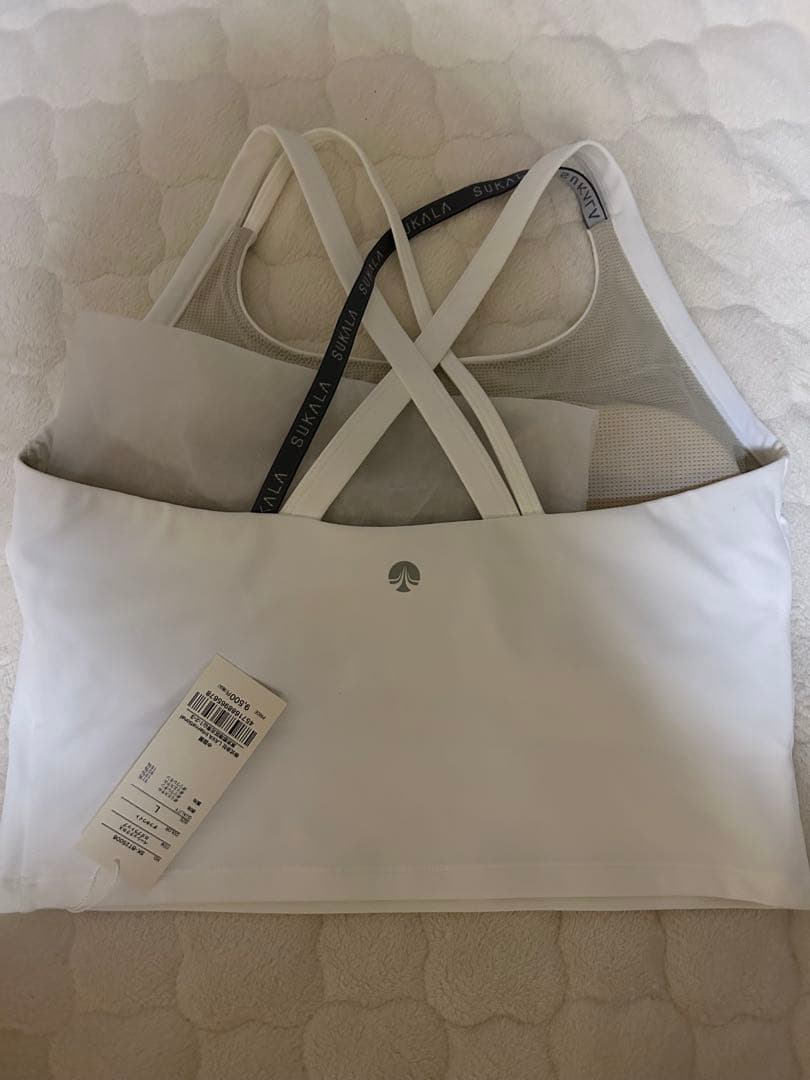 【限定価格】 新品　SUKALAベーシッククロスロゴブラトップ　白　L