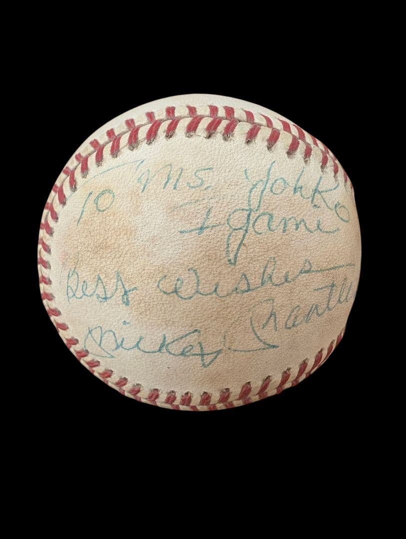 貴重 ミッキーマントル サイン入り野球ボール ニューヨークヤンキース