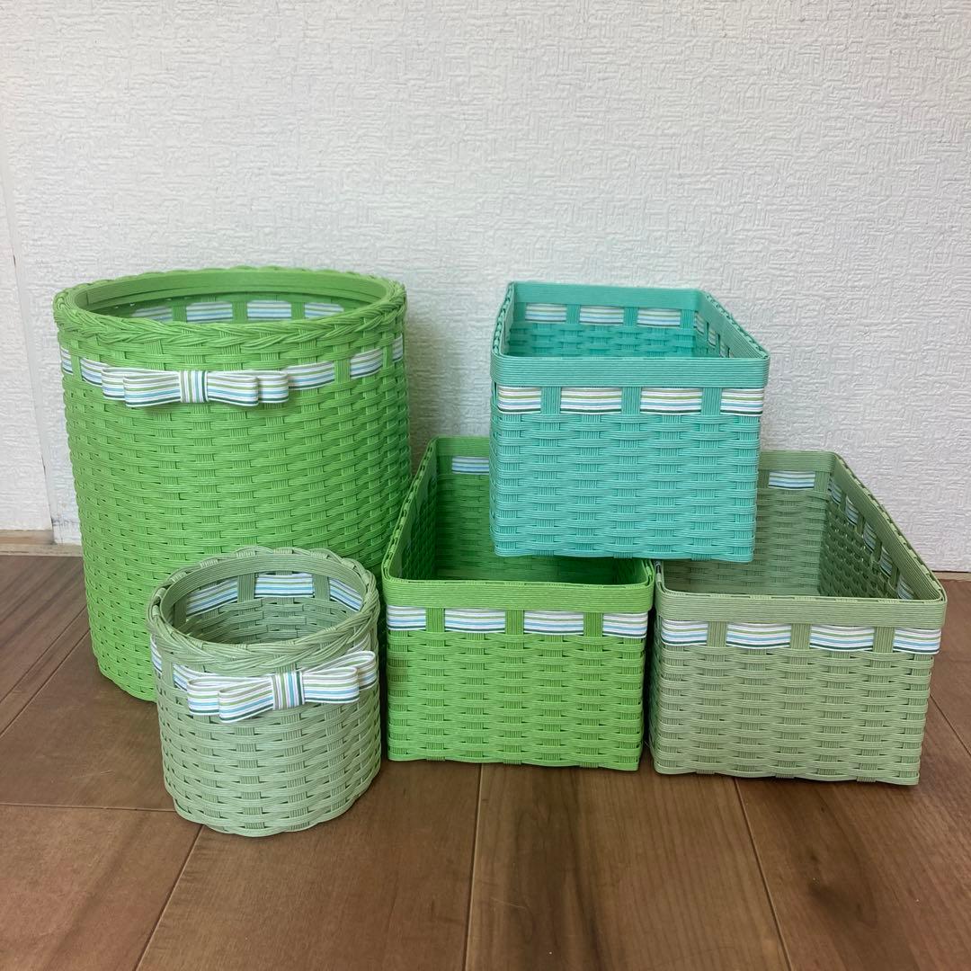 minoriページ　クラフトバンド　ゴミ箱４点　小物入れ３点　ペン立て１点