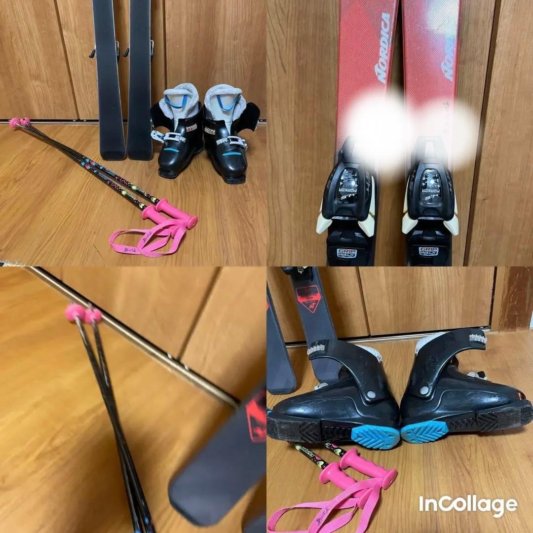 Nordica スキーセット 子ども用 板120cm ブーツ25cm 中古