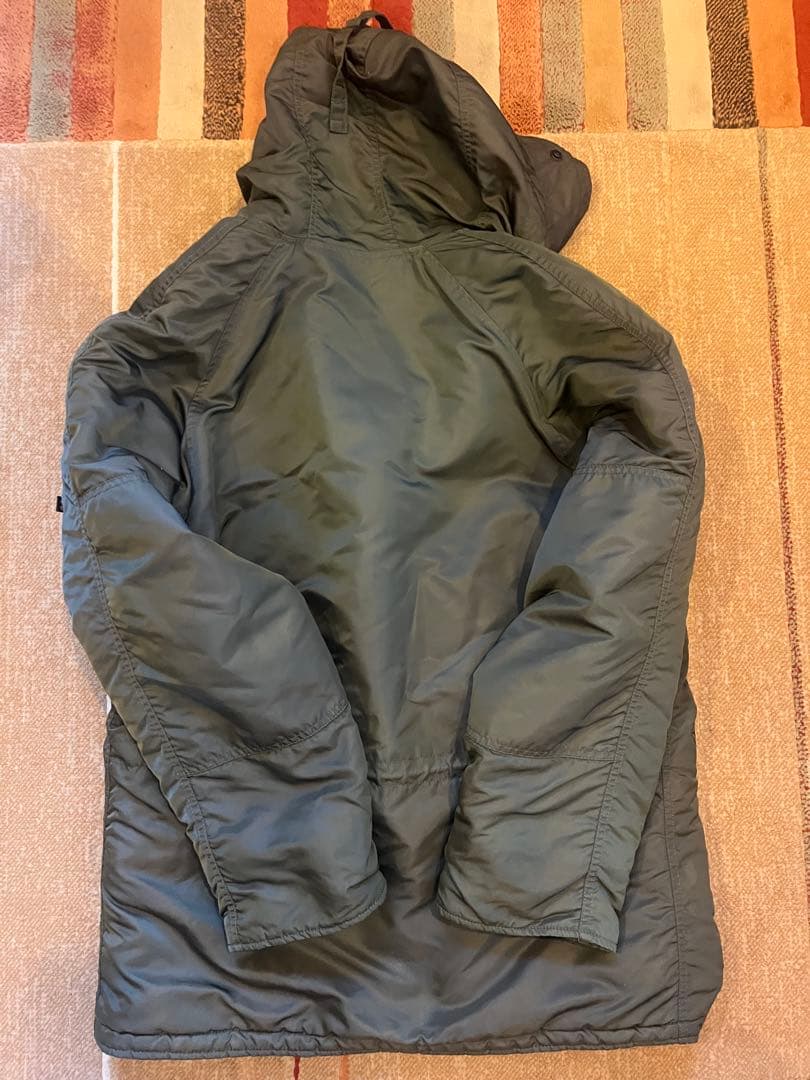 【美品】アルファ N-3B フライトジャケット L ラクーンファー カーキ