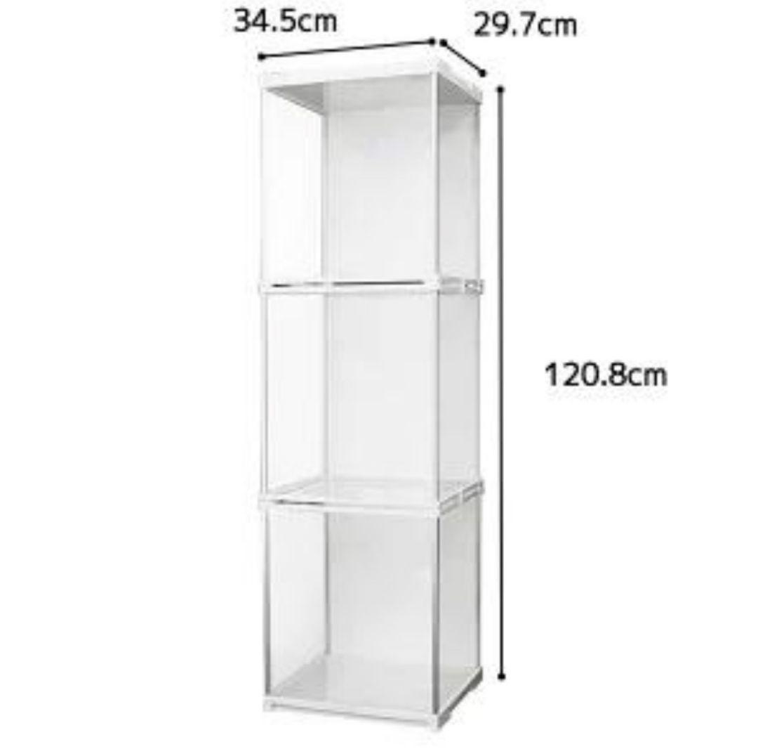 UVカット アクリル コレクションケース 3段セット　背面ホワイト　フィギュア