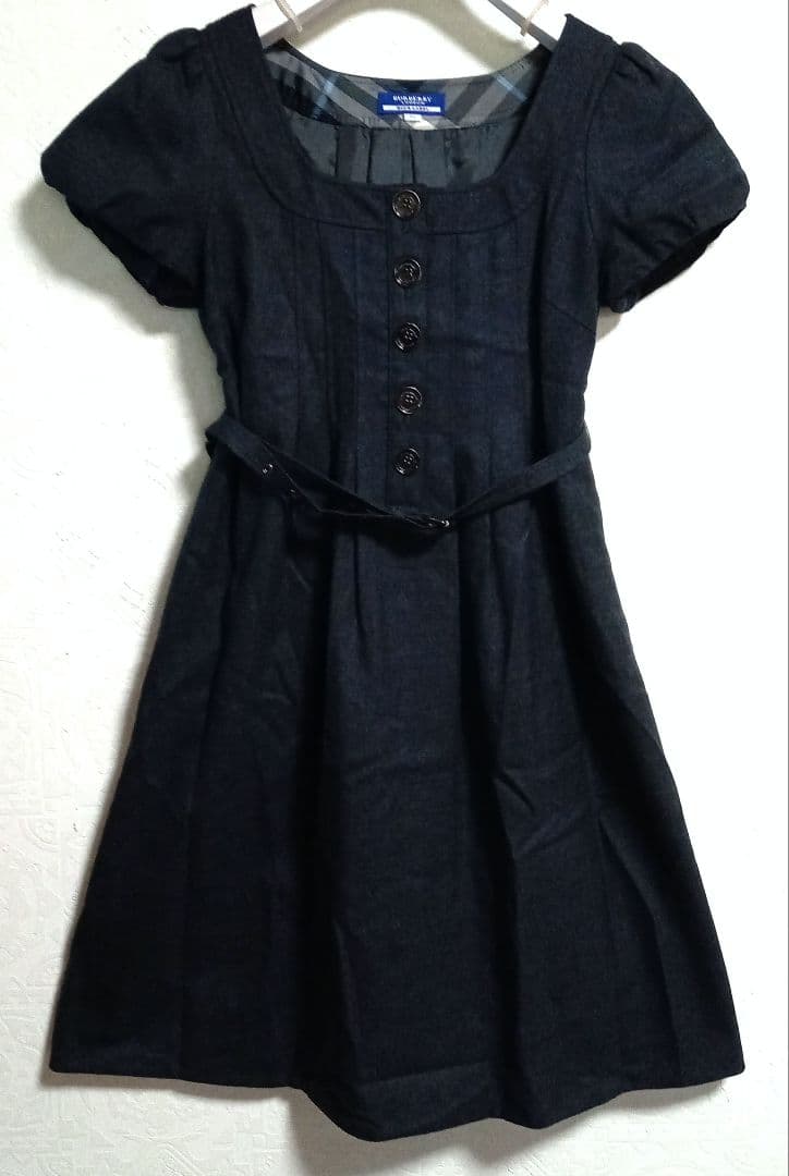 バーバリーブルーレーベル♡ウール♡半袖 ミニワンピース ♡36サイズ
