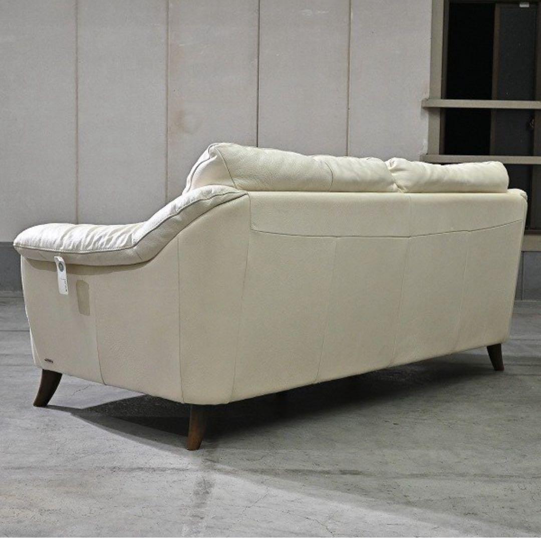 イタリア NATUZZI 45万「ELLY」ラブソファ レザー 2人掛け 本革