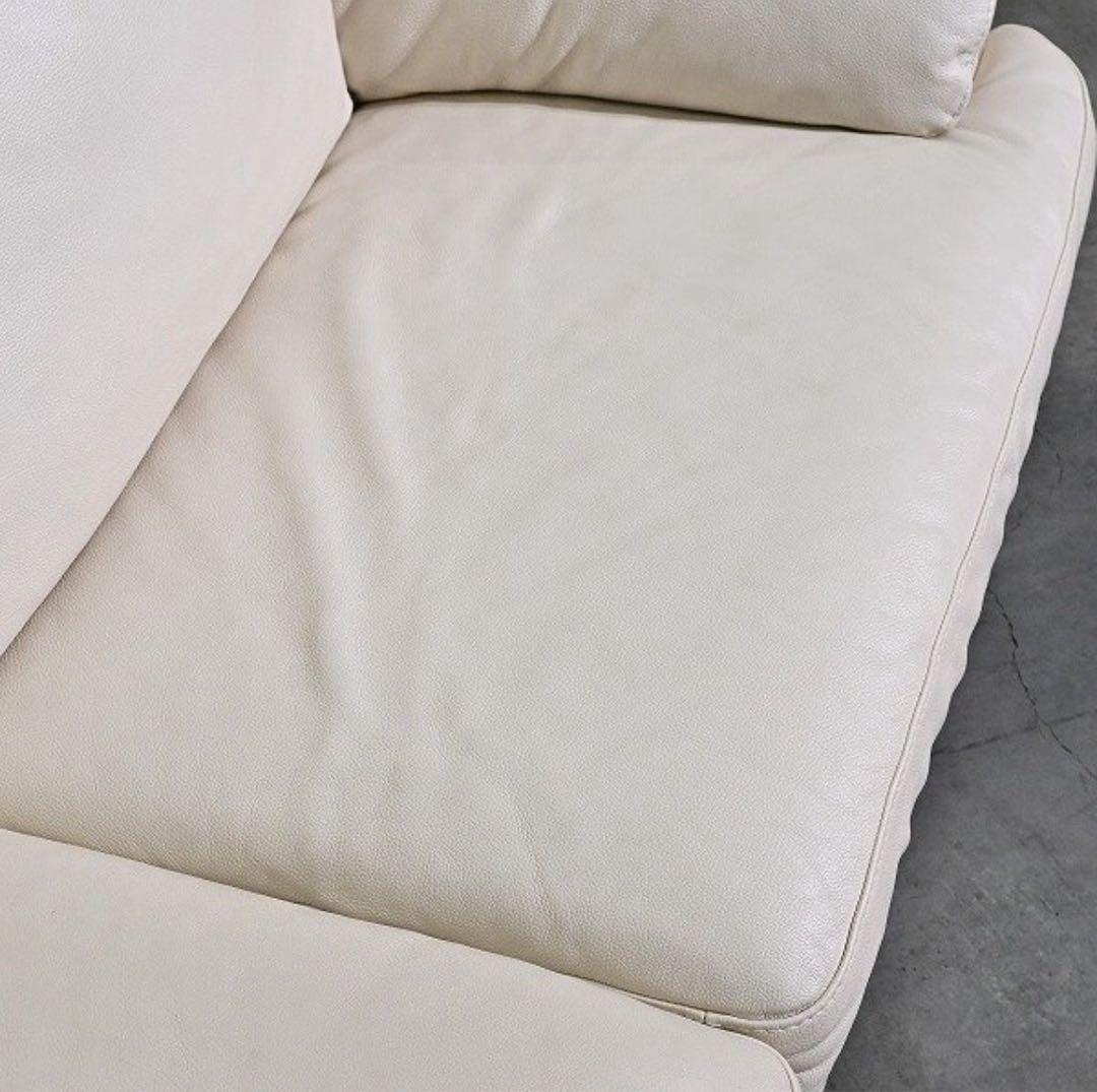 イタリア NATUZZI 45万「ELLY」ラブソファ レザー 2人掛け 本革