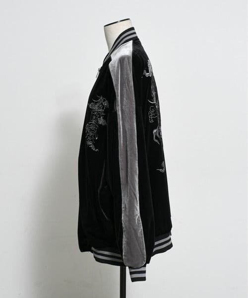 REFLEM/レフレム』ドラゴン刺繍ベロアスカジャン Black - メルカリ