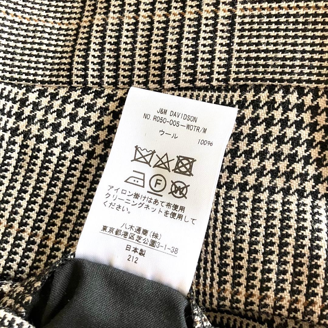 新品 J&M DAVIDSON ウール チェック パンツ トラウザー 34 S