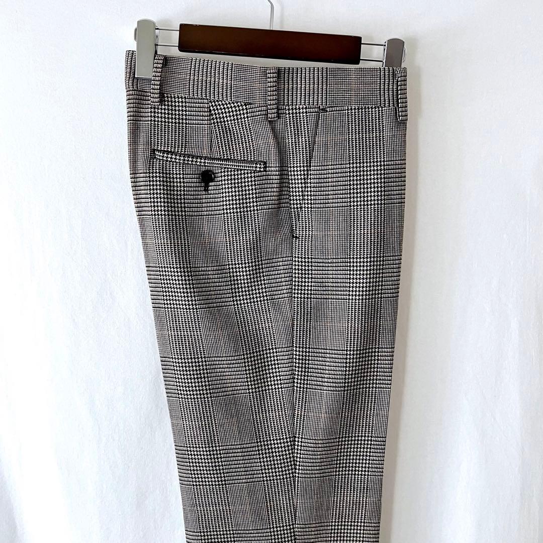 新品 J&M DAVIDSON ウール チェック パンツ トラウザー 34 S