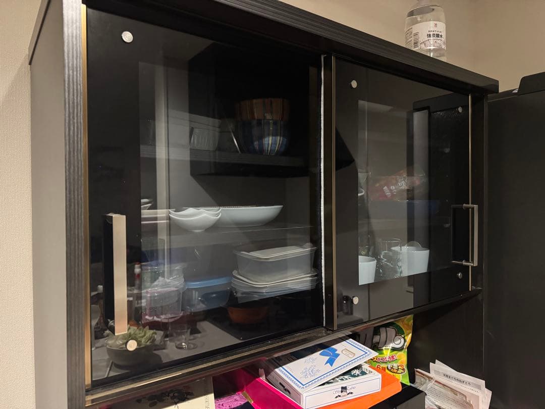 送料込み⭐︎美品 食器棚 幅900 使用2年半の美品 ブラウン ブラック