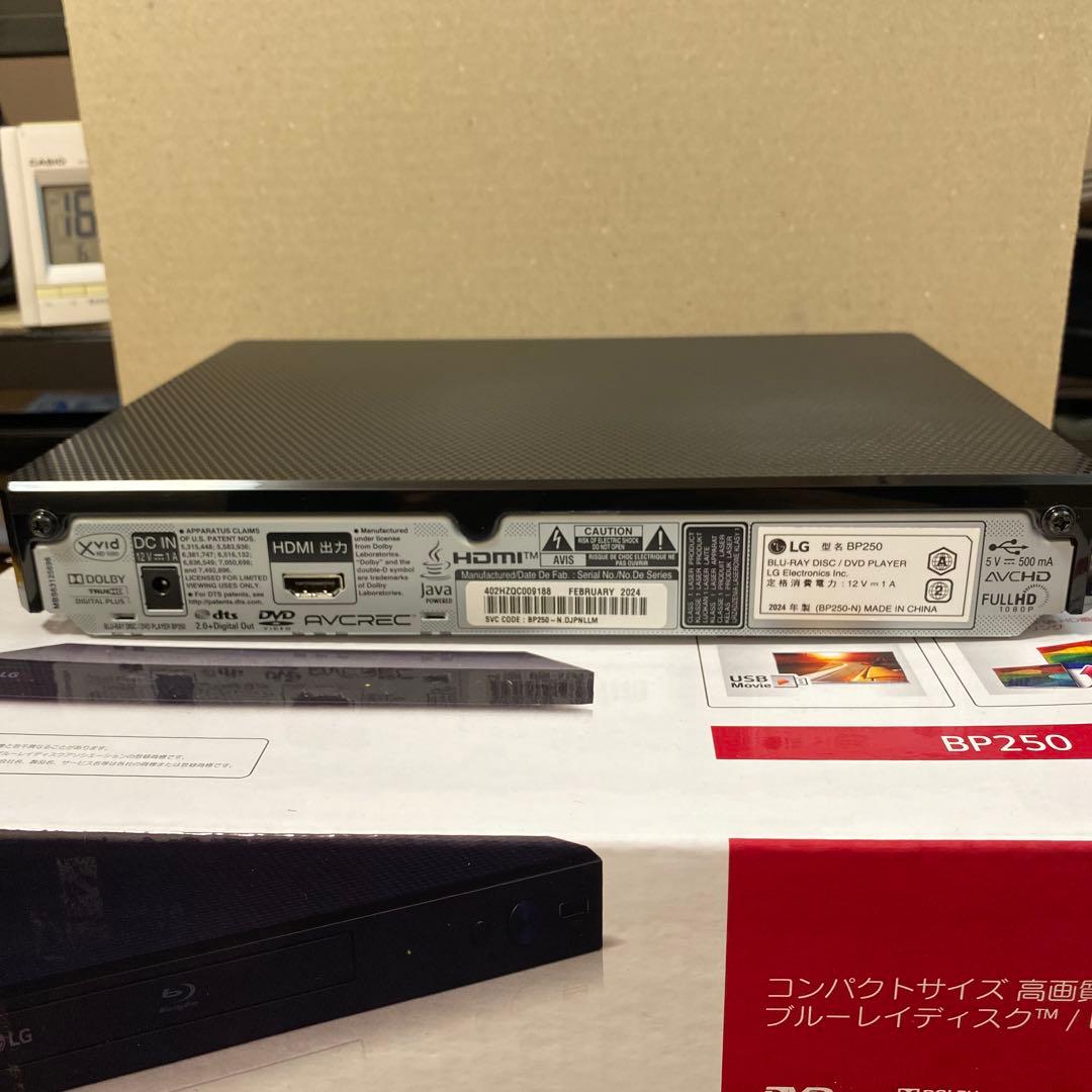 新品同様 2024年製 LG BP250 Blu-ray\DVD プレーヤー