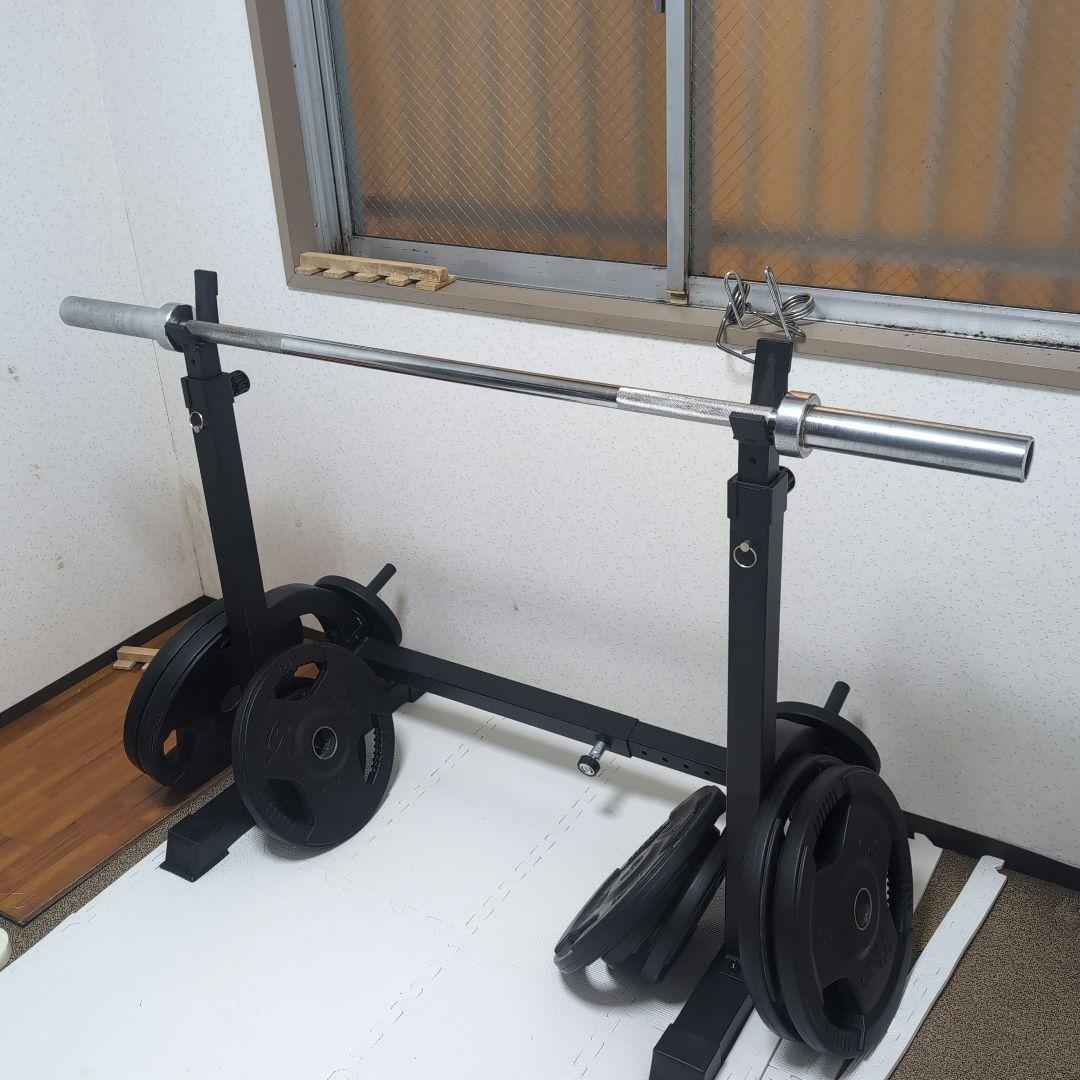 T ウエイトリフティング バーベルシャフト　ラック付