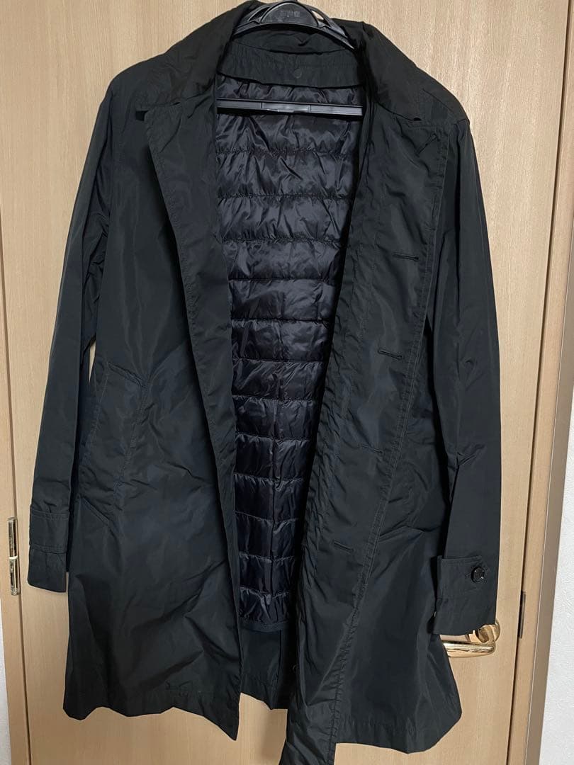 モンクレール 黒 ステンカラーコート メンズ サイズ1