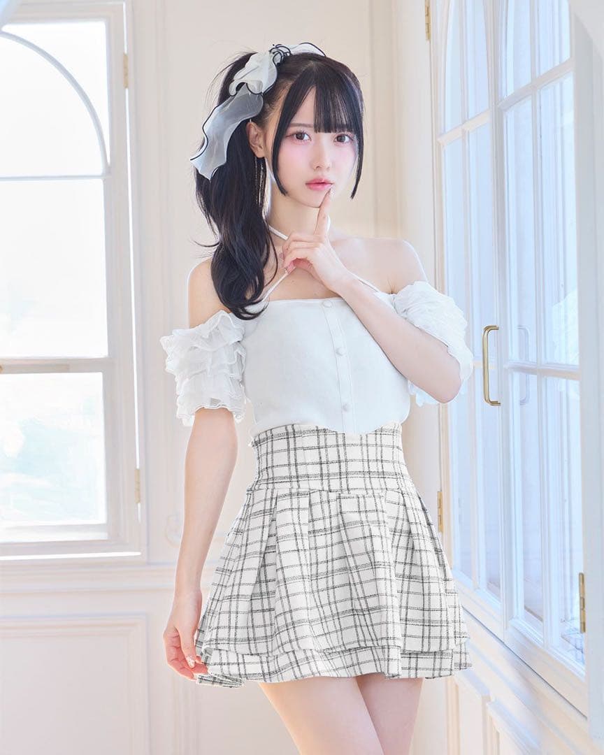 ミシェルマカロン 美脚スカート ツイードホワイト XS - メルカリ