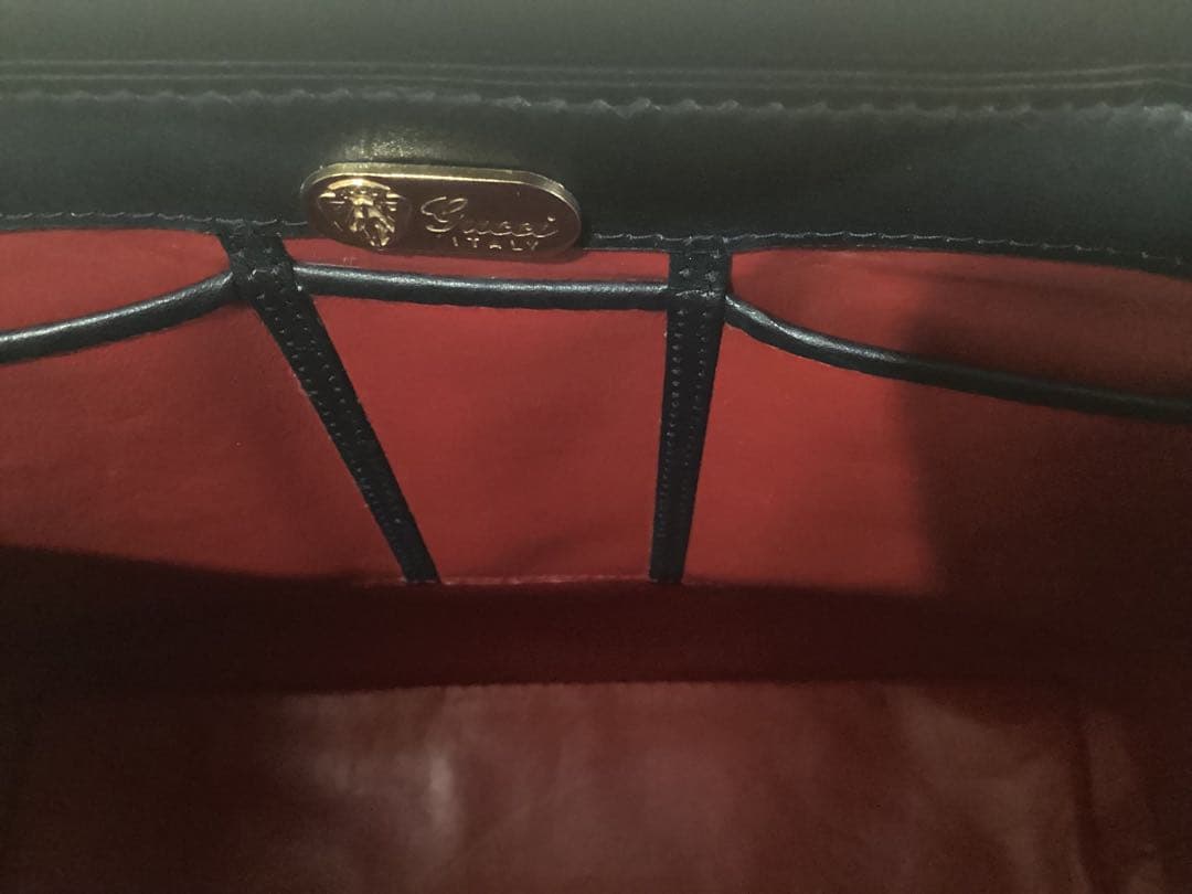 GUCCI ネイビーハンドバッグ 付属品付き