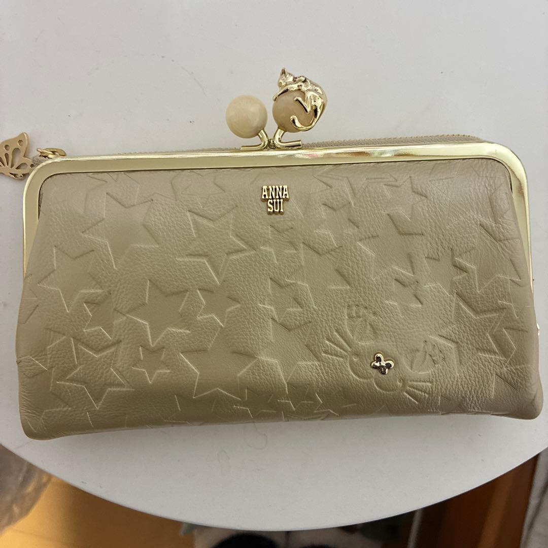 ANNA SUI 星型エンボス 長財布 ベージュ