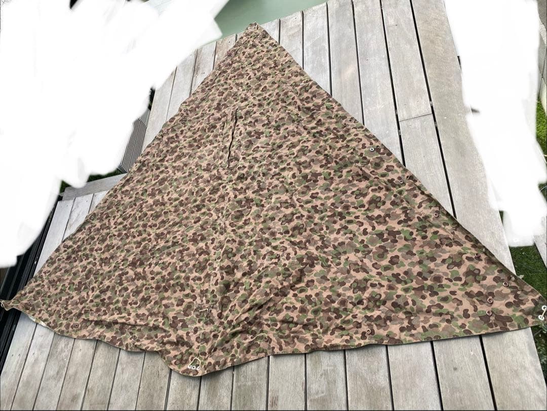 ビンテージ　オーストリア軍　スワンプカモ　ツェルトバーン　軍幕　ポンチョ②