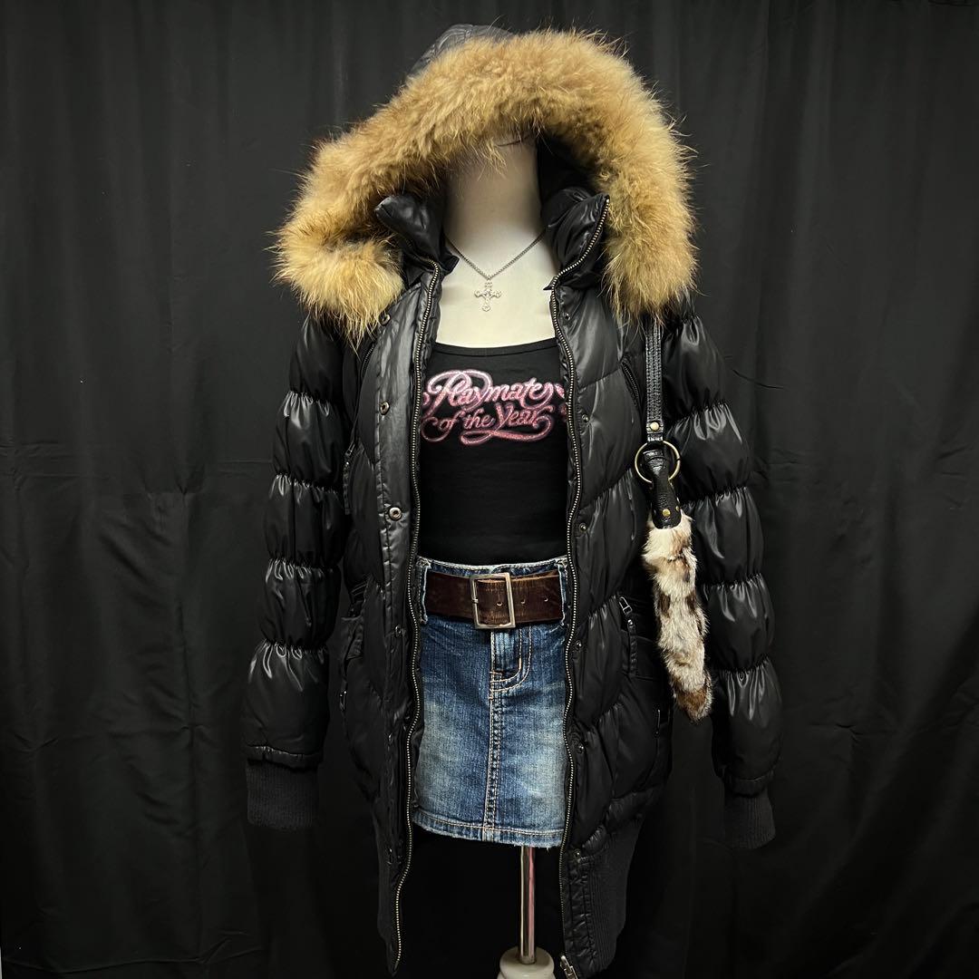 平成ギャル y2k グランジ 姫ギャル ロング ダウンジャケット ファー