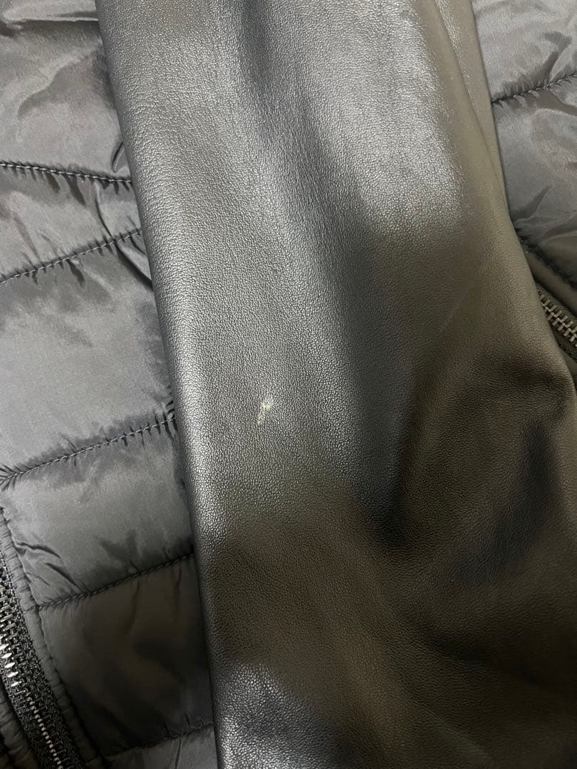 DIESEL ディーゼル 羊革 袖レザー切替 ジャケット スタジャン　黒 L