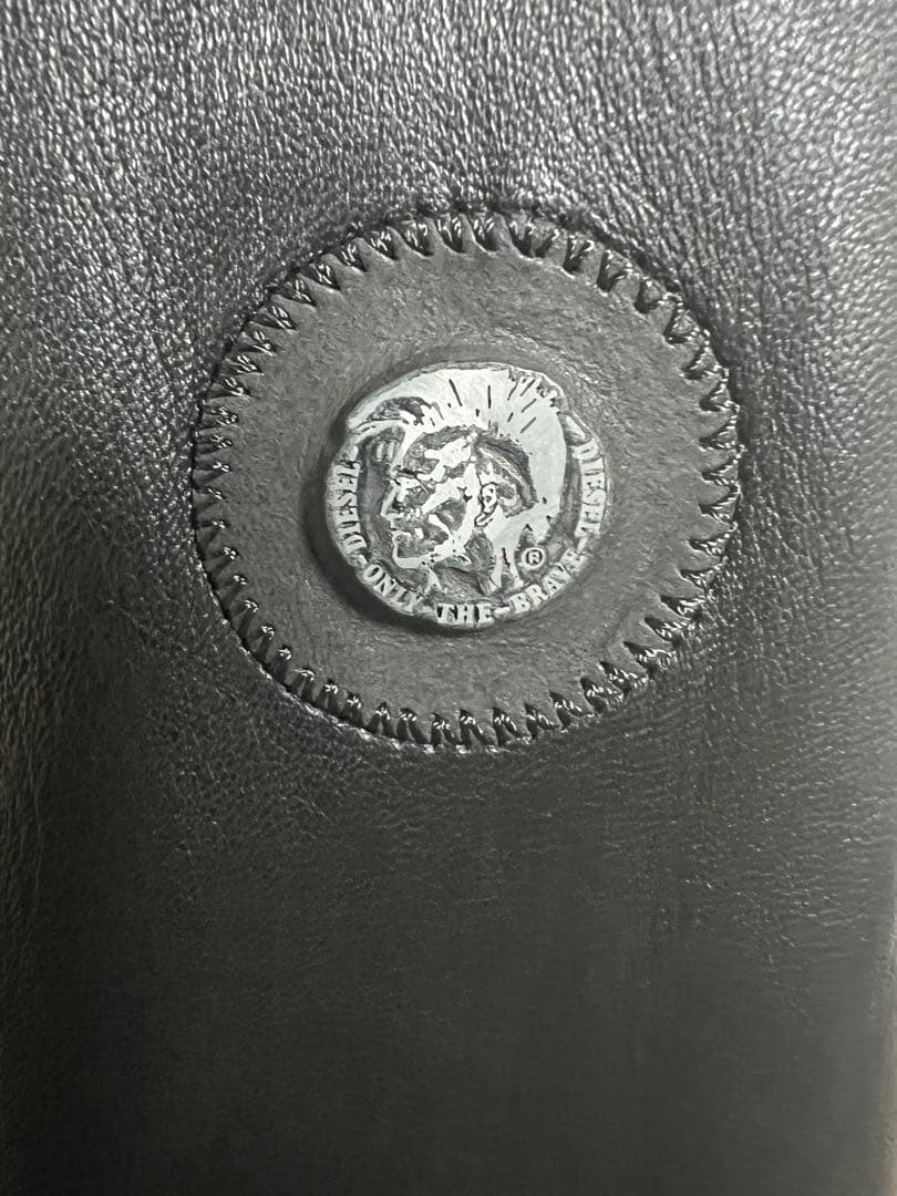 DIESEL ディーゼル 羊革 袖レザー切替 ジャケット スタジャン　黒 L