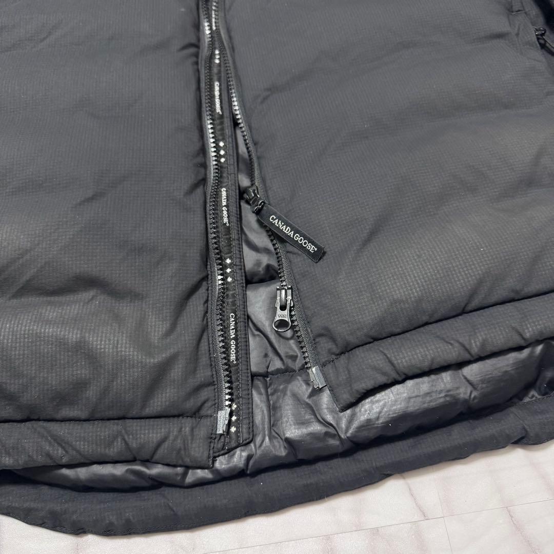 XL相当✨ カナダグース ロッジ フーディ ライトダウンジャケット 黒 フード