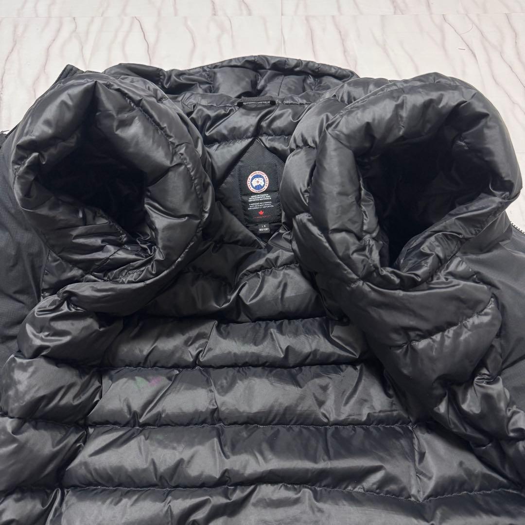 XL相当✨ カナダグース ロッジ フーディ ライトダウンジャケット 黒 フード