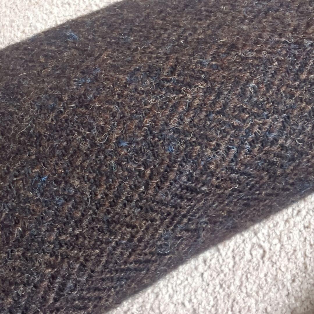 美品TeijinMen'sShopGinzaハリスツイードブラウンウールコートL