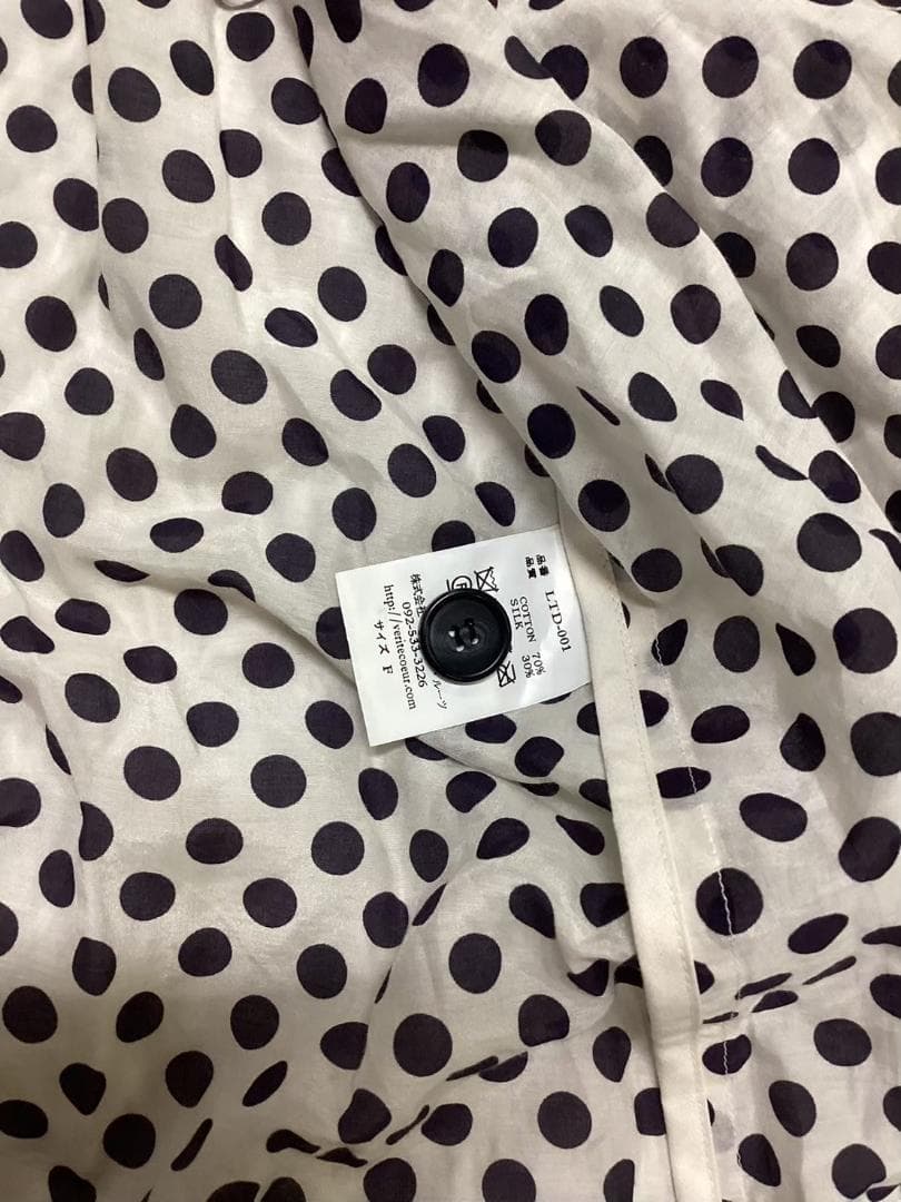 ヴェリテクール シャツワンピース LTD-001 コットン シルク ドット柄